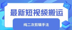 最新短视频搬运，纯手法去重，二创剪辑手法【揭秘】-风淘社