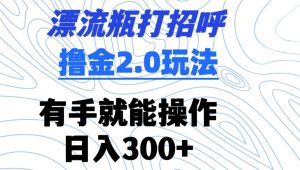 漂流瓶打招呼撸金2.0玩法,有手就能做,日入300+【揭秘】-风淘社