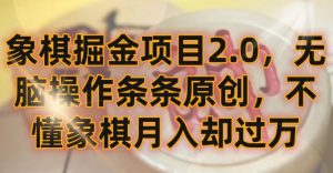 象棋掘金项目2.0,无脑操作条条原创,不懂象棋月入却过万【揭秘】-风淘社