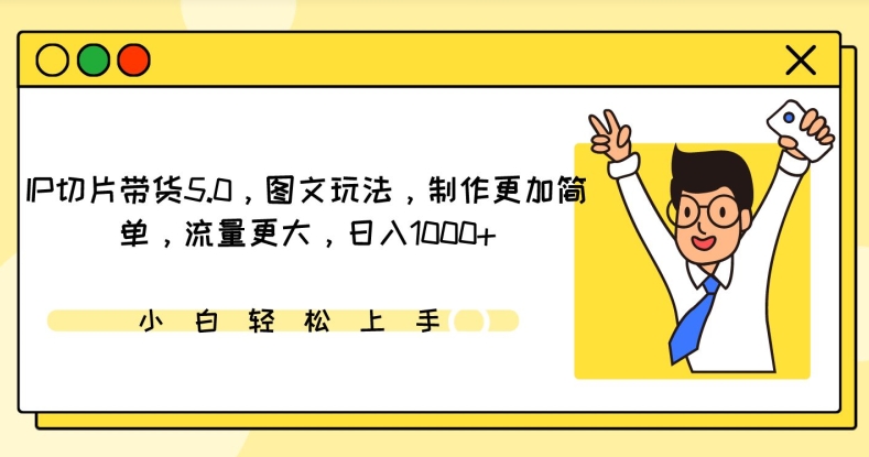 IP切片带货5.0,图文玩法,制作更加简单,流量更大,日入1000+【揭秘】-风淘社