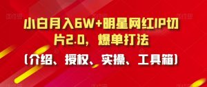 小白月入6W+明星网红IP切片2.0，爆单打法（介绍、授权、实操、工具箱）【揭秘】-风淘社