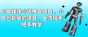 AI自媒体小说推文项目，小白也能做的项目，全流程手把手教学-风淘社