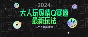 全新大人玩具情Q赛道合规新玩法,公转私域不封号流量多渠道变现,三个月变现20W【揭秘】-风淘社