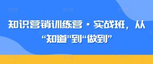 知识营销训练营·实战班,从“知道”到“做到”-风淘社