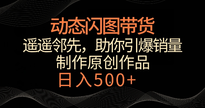 动态闪图带货,遥遥领先,冷门玩法,助你轻松引爆销量,日赚500+【揭秘】-风淘社