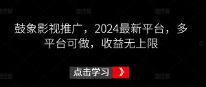 鼓象影视推广，2024最新平台，多平台可做，收益无上限【揭秘】-风淘社