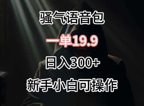 0成本卖骚气语音包,一单19.9.日入300+【揭秘】-风淘社