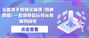 全能高手剪辑实操课(剪映教程)一套课带你玩转从剪辑到创收-风淘社