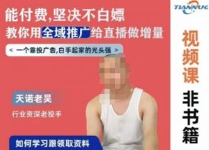 天诺老吴全域推广线上课,能付费坚决不白嫖,教你用全域推广给直播做增量-风淘社