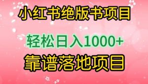 小红书绝版书项目,轻松日入1000+,靠谱落地项目【揭秘】-风淘社