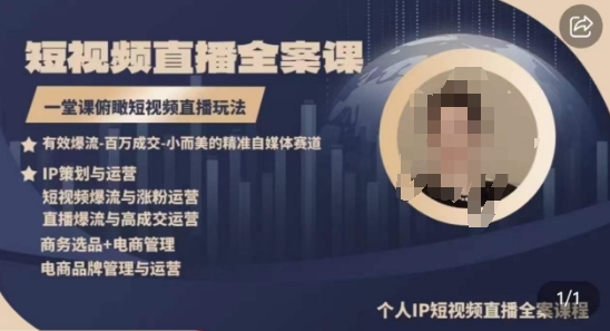 高品质IP短视频直播全案课程,一堂课俯瞰短视频直播玩法-风淘社