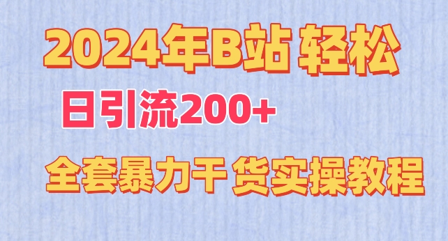 2024年B站轻松日引流200+的全套暴力干货实操教程【揭秘】-风淘社