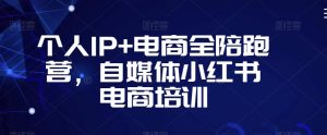 个人IP+电商全陪跑营,自媒体小红书电商培训-风淘社