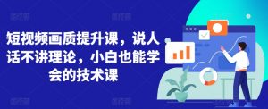 短视频画质提升课,说人话不讲理论,小白也能学会的技术课-风淘社
