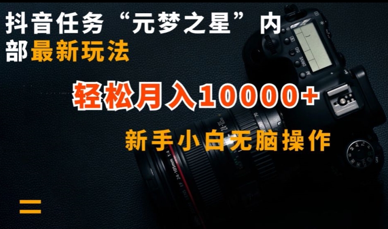 抖音任务“元梦之星”内部最新玩法,新手小白无脑操作,轻松月入10000+【揭秘】-风淘社