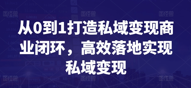 从0到1打造私域变现商业闭环,高效落地实现私域变现-风淘社