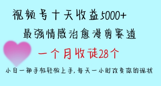 十天收益5000+,多平台捞金,视频号情感治愈漫剪,一个月收徒28个,小白一部手机轻松上手【揭秘】-风淘社