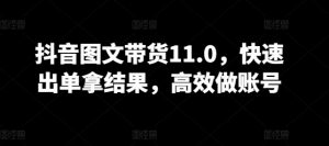 抖音图文带货11.0，快速出单拿结果，高效做账号-风淘社