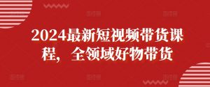2024最新短视频带货课程,全领域好物带货-风淘社