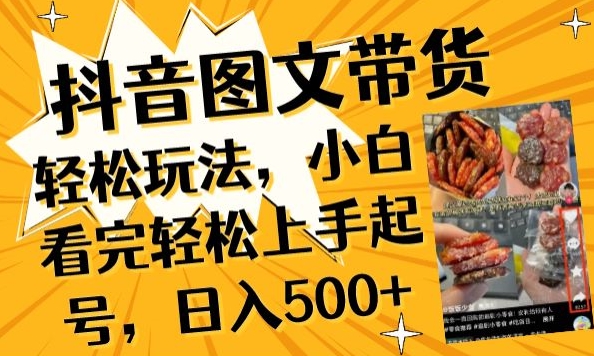 抖音图文带货已过时?那你不如仔细看看这个,小白看完轻松上手起号,日入500+不是梦【揭秘】-风淘社