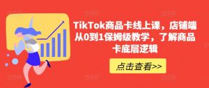TikTok商品卡线上课,店铺端从0到1保姆级教学,了解商品卡底层逻辑-风淘社