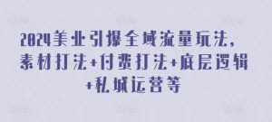 2024美业引爆全域流量玩法,素材打法 付费打法 底层逻辑 私城运营等-风淘社
