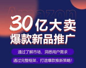 亚马逊·30亿大卖爆款新品推广，可复制、全程案例实操的爆款推新SOP-风淘社