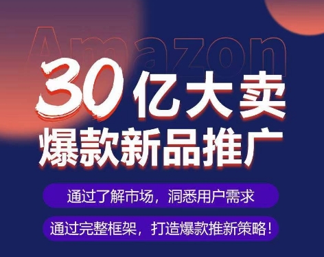 亚马逊·30亿大卖爆款新品推广，可复制、全程案例实操的爆款推新SOP-风淘社
