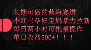 长期可做的蓝海赛道，小红书孕妇宝妈暴力拉新玩法，每日两小时可批量操作，单日收益500+【揭秘】-风淘社