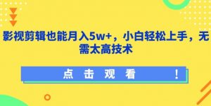 影视剪辑也能月入5w+,小白轻松上手,无需太高技术【揭秘】-风淘社
