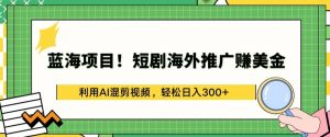 蓝海项目!短剧海外推广赚美金，利用AI混剪视频，轻松日入300+【揭秘】-风淘社