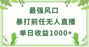 暴打前任小游戏无人直播单日收益1000+，收益稳定，爆裂变现，小白可直接上手【揭秘】-风淘社