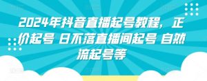 2024年抖音直播起号教程,正价起号 日不落直播间起号 自然流起号等-风淘社