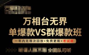 万相台无界单爆款VS群爆款班,选择大于努力,让团队事半功倍!-风淘社