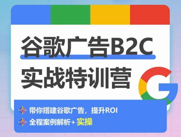 谷歌广告B2C实战特训营,500+谷歌账户总结经验,实战演示如何从0-1搭建广告账户-风淘社