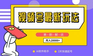 视频号最新玩法,美剧解说,利用AI软件,3天起号,新手小白也能月入2万+【揭秘】-风淘社