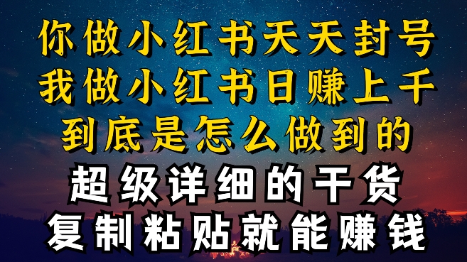 都知道小红书能引流私域变现,可为什么我能一天引流几十人变现上千,但你却频频封号违规被限流【揭秘】-风淘社