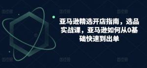亚马逊精选开店指南,选品实战课,亚马逊如何从0基础快速到出单-风淘社
