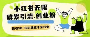 小红书一天引流一二百创业粉技术 可引全行业精准粉玩法【揭秘】-风淘社