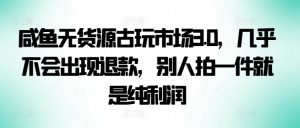 咸鱼无货源古玩市场3.0,几乎不会出现退款,别人拍一件就是纯利润【揭秘】-风淘社