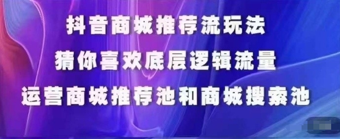 抖音商城运营课程,猜你喜欢入池商城搜索商城推荐人群标签覆盖-风淘社