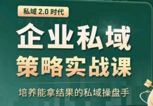 私域2.0：企业私域策略实战课，培养能拿结果的私域操盘手-风淘社