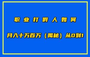 职业打假人如何月入10万百万,从0到1【仅揭秘】-风淘社