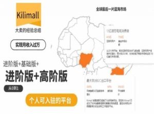 kilimall非洲电商培训,基础版+进阶版+高阶版,从0到1个人可入驻的平台-风淘社
