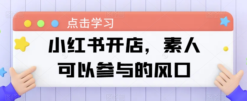 小红书开店,素人可以参与的风口-风淘社