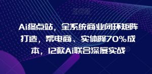 Ai终点站，全系统商业闭环矩阵打造，帮电商、实体降70%成本，12款Ai联合深度实战-风淘社