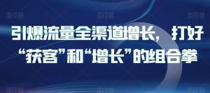 引爆流量全渠道增长，打好“获客”和“增长”的组合拳-风淘社