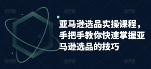 亚马逊选品实操课程，手把手教你快速掌握亚马逊选品的技巧-风淘社