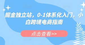 掘金独立站,0-1体系化入门,小白跨境电商指南-风淘社