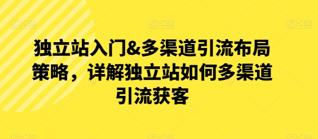 独立站入门&多渠道引流布局策略，详解独立站如何多渠道引流获客-风淘社